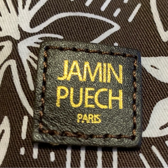 JAMIN PUECH Paris heavier brown drawstring tropical print Dust Bag VVGUC ++ - Picture 2 of 8